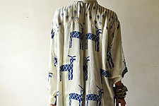 Itr . इत्र | Indigo Modal Silk Shirt - Flying Deer| Unisex