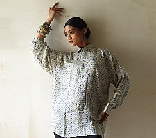 Itr . इत्र | Indigo Modal Silk Shirt - Trigo| Unisex