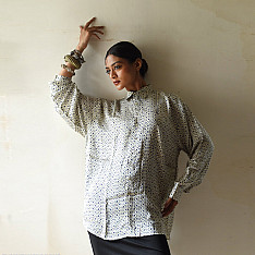 Itr . इत्र | Indigo Modal Silk Shirt - Trigo| Unisex