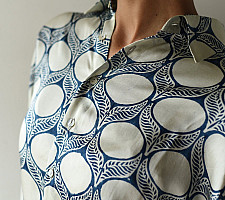 Itr . इत्र | Indigo Modal Silk Shirt - Bubble| Unisex