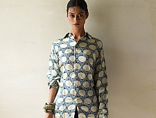 Itr . इत्र | Indigo Modal Silk Shirt - Bubble| Unisex