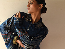 Itr . इत्र | Indigo Modal Silk Shirt - Neel| Unisex