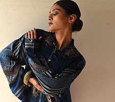 Itr . इत्र | Indigo Modal Silk Shirt - Neel| Unisex