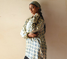 Itr . इत्र | Indigo Modal Silk Shirt - Bloom | Unisex