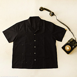 Tangaliya Handloom Shirt ~ Pure Cotton | Unisex | Black