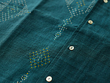 Handwoven Tangaliya Shirt ~ Unisex | Blue | Free Size