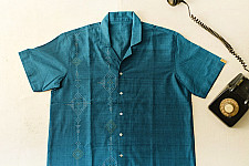 Handwoven Tangaliya Shirt ~ Unisex | Blue | Free Size