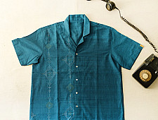 Handwoven Tangaliya Shirt ~ Unisex | Blue | Free Size