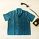 buy Tangaliya Handwoven Unisex Shirt Blue colour
