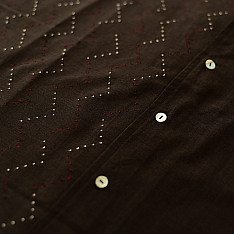 Tangaliya Handwoven Shirt ~ Unisex | Free Size | Black 