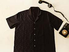 Tangaliya Handwoven Shirt ~ Unisex | Free Size | Black 