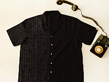 Handloom Tangaliya  Shirt ~ Unisex | Free Size | Black 