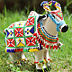 shop Wooden Cow Decorate With Glass Bead 