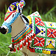 shop Wooden Cow Decorate With Glass Bead 