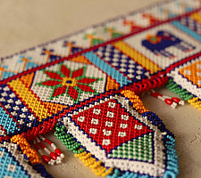 Shubh-Labh . शुभ लाभ | Glass Bead - Toran (36" x 7.5") 