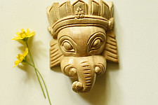 Handmade Wooden Mask - Ganesh