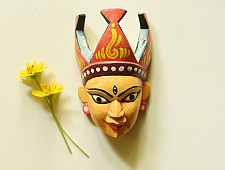 Handmade Wooden Mask - Tribal Woman
