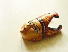 Handmade Wooden Mask - Tribal Woman