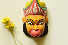 Handmade Wooden Mask - Hanuman