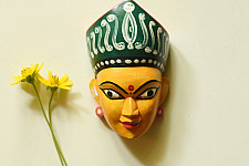 Handmade Wooden Mask - Tribal Goddess