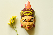 Handmade Wooden Mask - Tribal Woman (A)