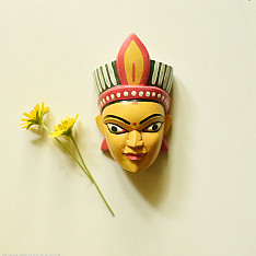 Handmade Wooden Mask - Tribal Woman (C)