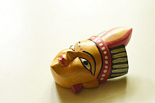 Handmade Wooden Mask - Tribal Woman (C)