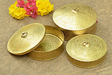 Ahar ✽ Brass ~ Dabro | Biggest -5.8" x 5.8" x 3" { Set of three }