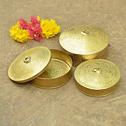 Ahar ✽ Brass ~ Dabro | Biggest -5.8" x 5.8" x 3" { Set of three }