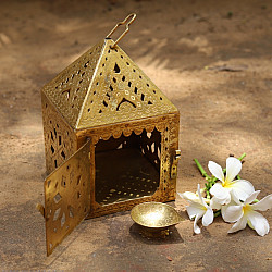 Ahar ✽ Brass ~ A Lamp with Diya (6.5" x 6.5 " x 7") -  3