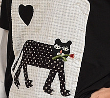 Handmade Applique Tshirt | Baghira (Black)