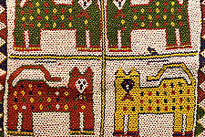 Prachin . प्राचीन  ❂ Saurashtra Beadwork - Old & Antique Wall Hanging -Tiger
