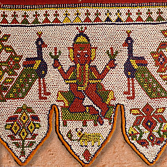 Prachin . प्राचीन  ❂ Antique traditional Beadwork Wall Toran ( 44x17 inch )