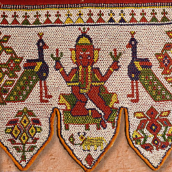 Prachin . प्राचीन  ❂ Antique traditional Beadwork Wall Toran ( 44x17 inch )