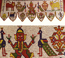 Prachin . प्राचीन  ❂ Antique traditional Beadwork Wall Toran ( 44x17 inch )