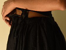 Loom & Light - Handloom Cotton Skirt ~ Black