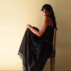 Loom & Light - Handloom Cotton Skirt ~ Black