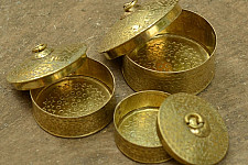Ahar ✽ Brass ~ Dabro / Brass Box- Set of Thee (Small, Medium, Large )