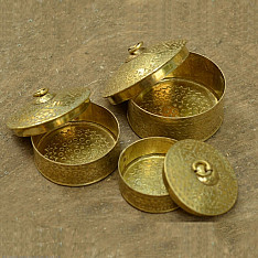 Ahar ✽ Brass ~ Dabro / Brass Box- Set of Thee (Small, Medium, Large ) Ahar ✽ Brass ~ Dabro / Brass Box- Set of Thee (Small, Medium, Large )