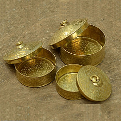 Ahar ✽ Brass ~ Dabro / Brass Box- Set of Thee (Small, Medium, Large )