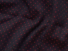 Mashru ✧ Handloom Mashru Fabric ( Per meter ) ✧ Black Fabric with Dark Red Dots
