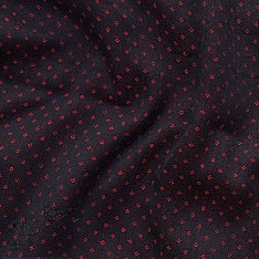 Mashru ✧ Handloom Mashru Fabric ( Per meter ) ✧ Black Fabric with Dark Red Dots