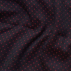 Mashru ✧ Handloom Mashru Fabric ( Per meter ) ✧ Black Fabric with Dark Red Dots
