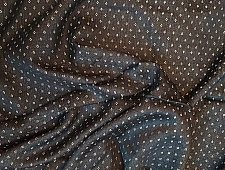 Mashru ✧ Handloom Mashru Fabric ( Per meter ) ✧ Black Fabric with White Dots