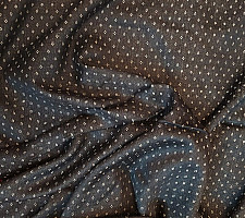 Mashru ✧ Handloom Mashru Fabric ( Per meter ) ✧ Black Fabric with White Dots