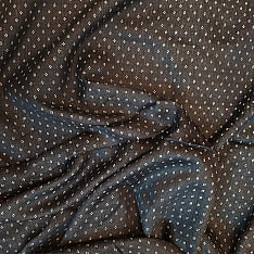 Mashru ✧ Handloom Mashru Fabric ( Per meter ) ✧ Black Fabric with White Dots