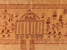 Muria Painting | Bhitti Chitra ~ Goncha festival ( 14" x 26" )