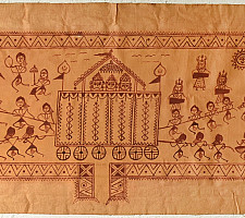 Muria Painting | Bhitti Chitra ~ Goncha festival ( 14" x 26" )