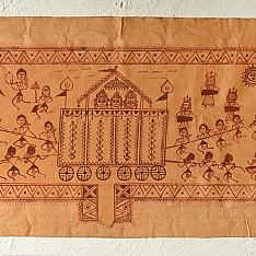 Muria Painting | Bhitti Chitra ~ Goncha festival ( 14" x 26" )