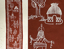 Muria Painting | Bhitti Chitra ~  Bastar Dussehra ( 10" x  24" )